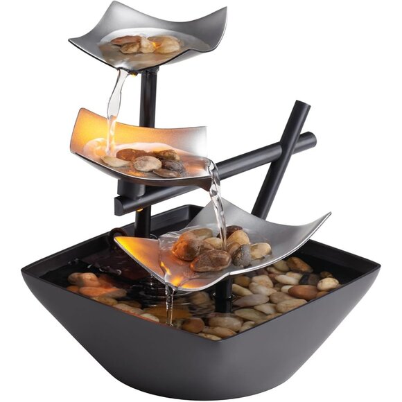 Homedics Silver Springs Relaxation Fountain - Soothing Sounds, Automatic Pump, N - Picture 1 of 7